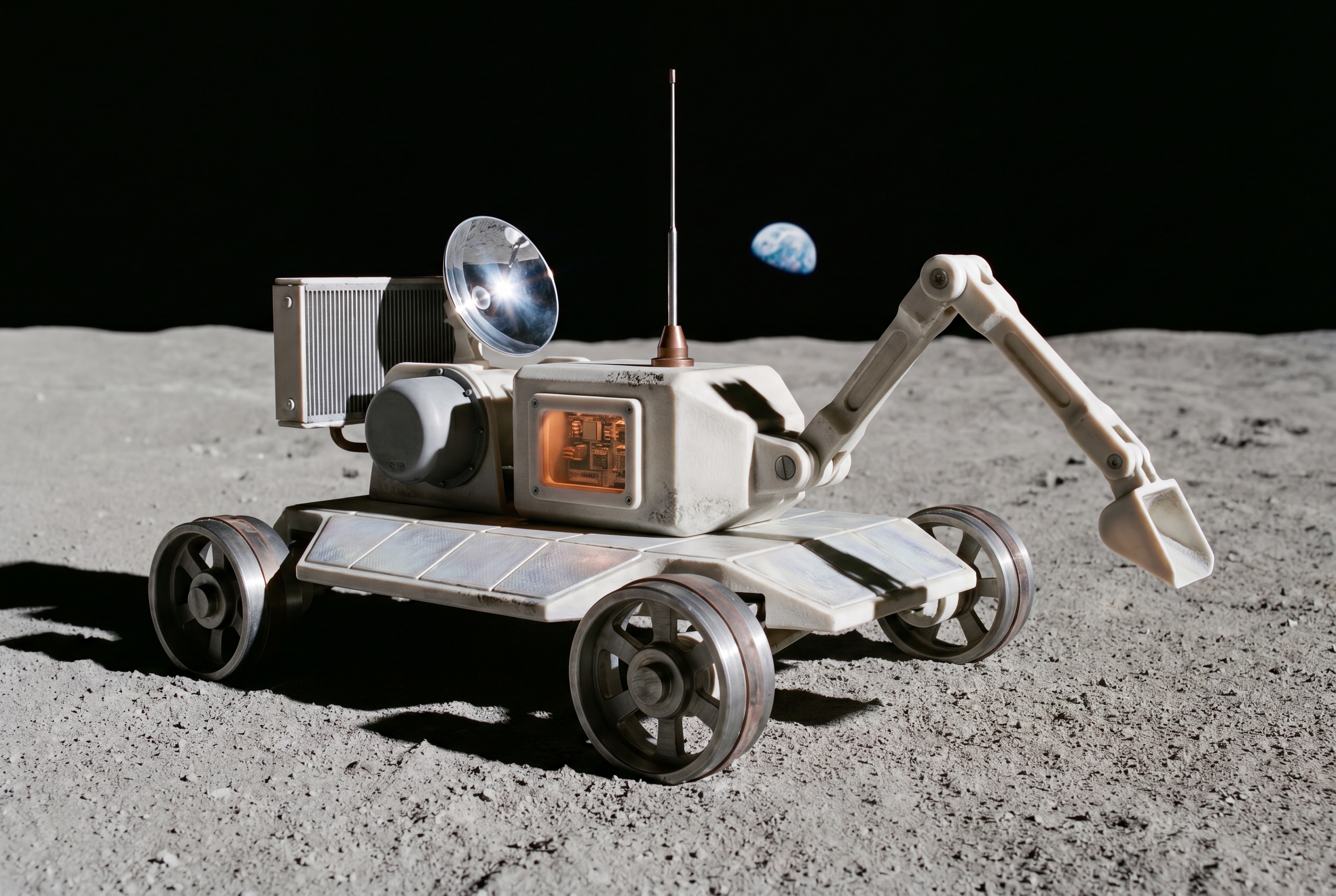 Standard worker rover — vacuum-tube electronics, no silicon per unit.
